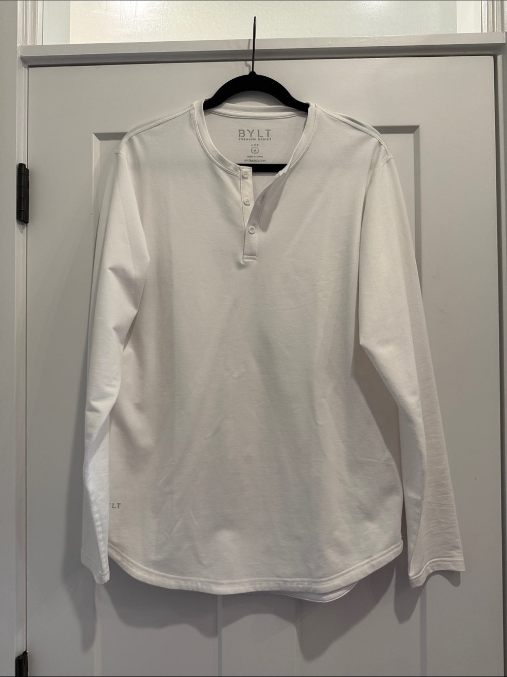 BYLT Basics White Long-Sleeve Henley